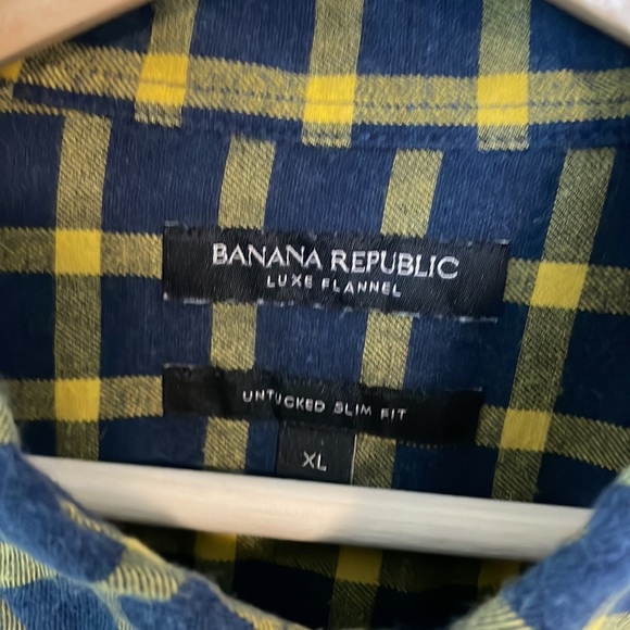 Banana Republic Men’s Flannel Button Down XL - Picture 2 of 11